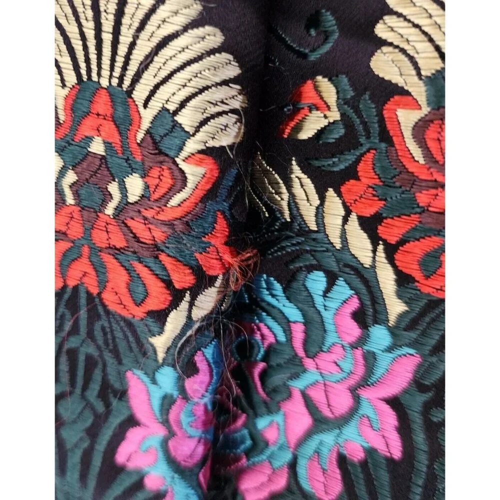 Zara Trafaluc Women's Sleeveless Mini Dress Satin Floral Jacquard Black Size M - Picture 15 of 16